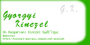 gyorgyi kinczel business card